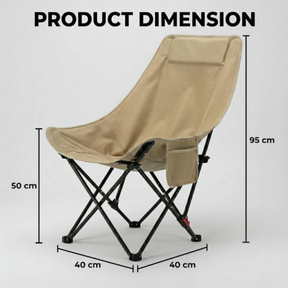 Camping Chair with Footrest | Portable Folding Lounge Chair with Carry Bag | Outdoor Relax Chair
