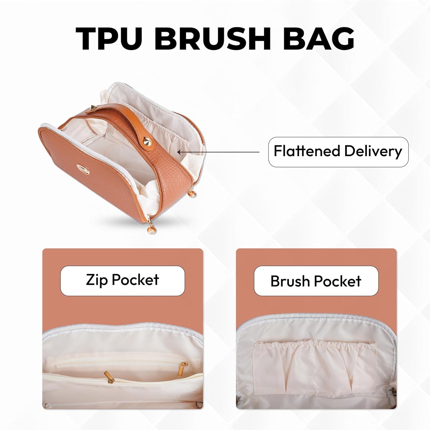 Wave Lady Purse | Stylish PU Leather Handbag for Women | Makeup & Travel Bag