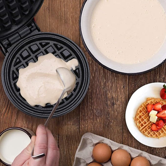 Compact Non-Stick Waffle Maker – Electric Round Waffle Machine for Home