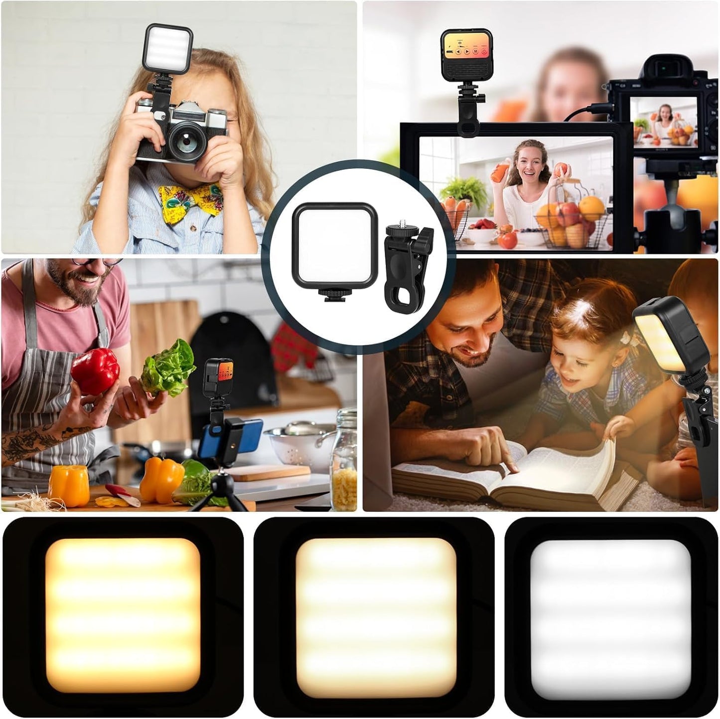 LED Pocket Video Mobile Light RGB | Rechargeable Mini LED Camera Light for Video & Photography