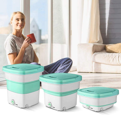 Foldable Mini Portable Washing Machine – Compact Laundry Washer for Travel, Home & Hostel