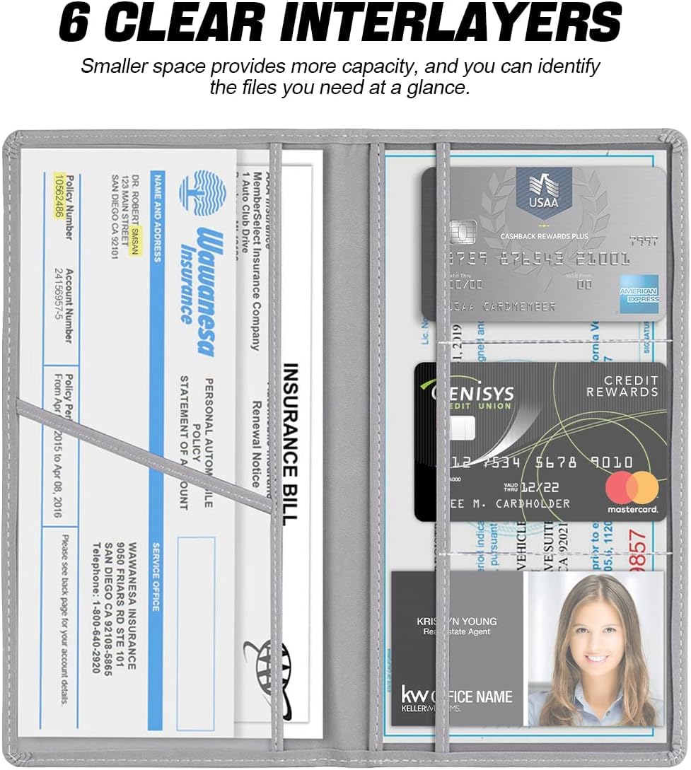 Premium Car Document Holder | RC Book, Insurance & Driving License Wallet Organizer