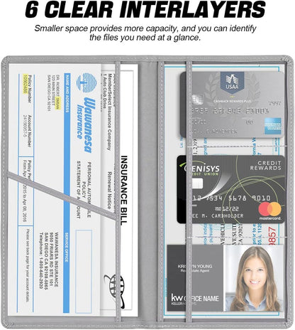 Premium Car Document Holder | RC Book, Insurance & Driving License Wallet Organizer