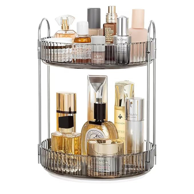 360° Rotating Makeup Organizer Box 2 Layer | Cosmetic Storage Organizer Stand