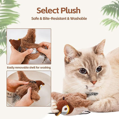 Interactive Flapping Bird Cat Toy with Sound