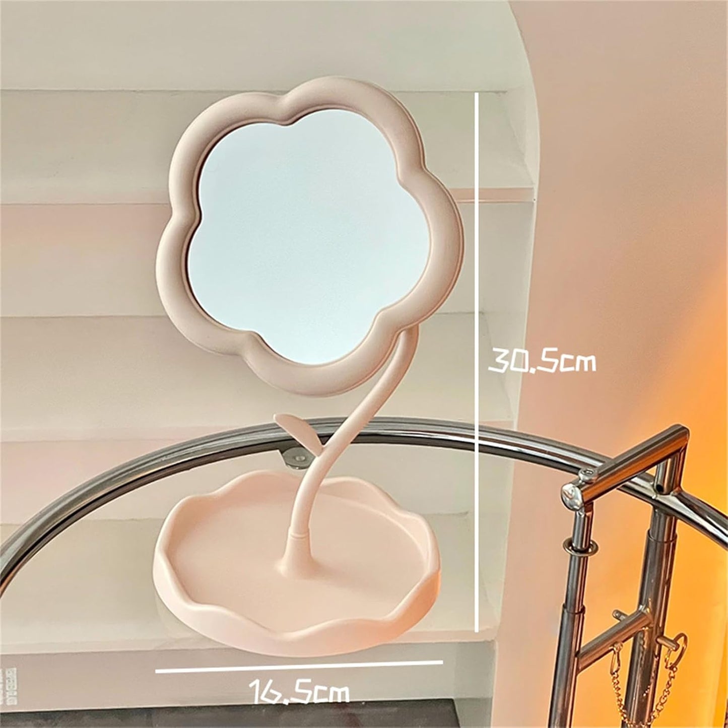 Flower Shaped Makeup Mirror for Dressing Table
