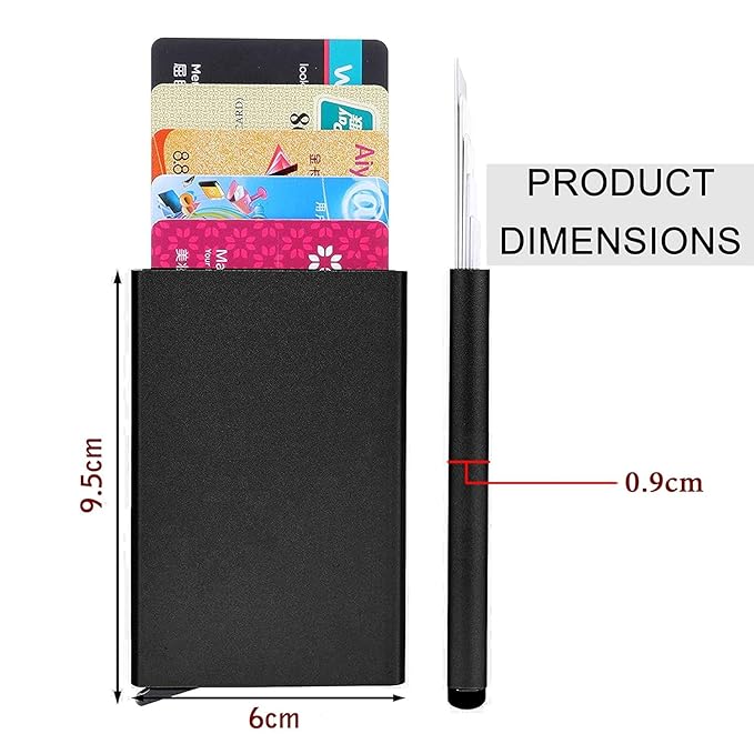 Premium Metal RFID Blocking Credit Card Holder | Slim Pop-Up Card Wallet | Debit/Credit Card Protector Case