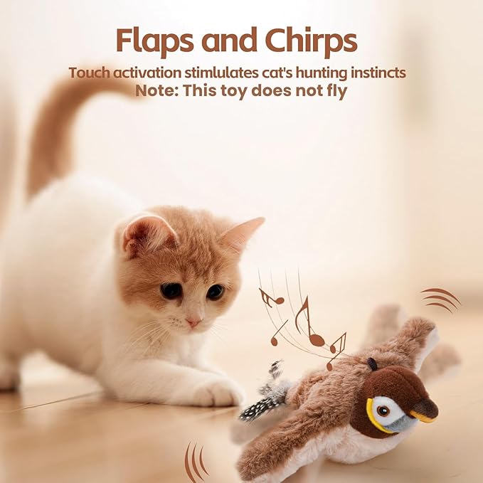 Interactive Flapping Bird Cat Toy with Sound