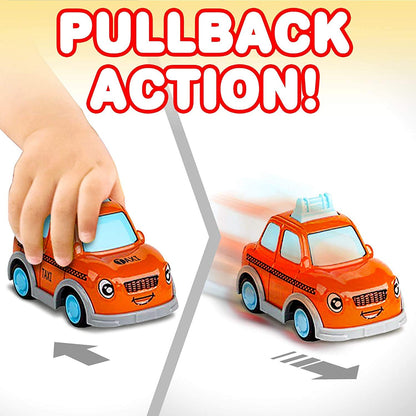 6 Pcs Metal Cartoon Vehicle Toy Set – Mini Bus, Train, Car, Plane & Boat for Kids