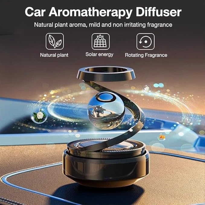Solar Rotating Car Air Freshener & Aromatherapy Diffuser