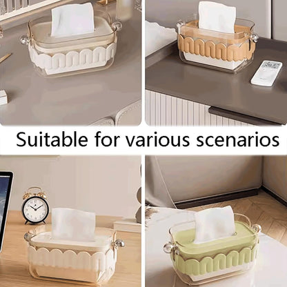 Premium Transparent Tissue Box Cover – Multipurpose Facial Tissue Paper Dispenser for Bathroom, Kitchen & Bedroom