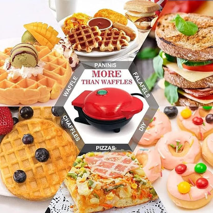 Compact Non-Stick Waffle Maker – Electric Round Waffle Machine for Home