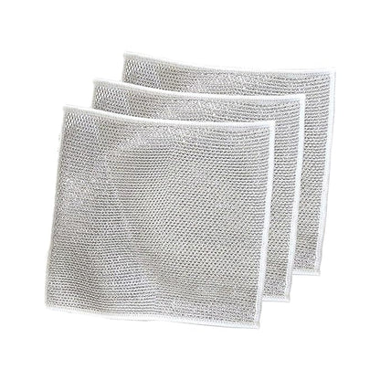 Double Layer Scrubbing Cloth / Multipurpose Wire Mesh Cleaning Pad