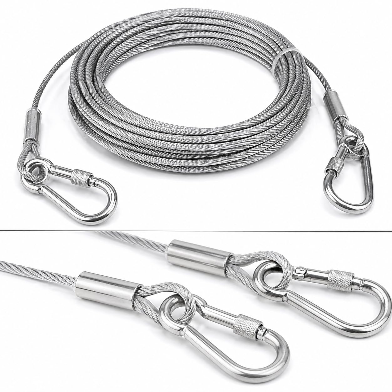 5 Meter Steel Wire Cloth Rope | Rustproof with Hooks | Outdoor Clothesline
