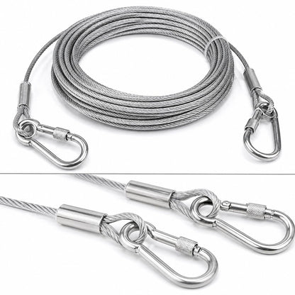 5 Meter Steel Wire Cloth Rope | Rustproof with Hooks | Outdoor Clothesline