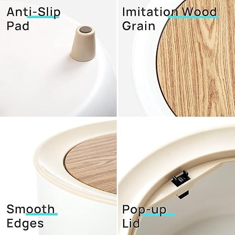 Desktop Dustbin – Compact & Stylish Desk Bin (Round)