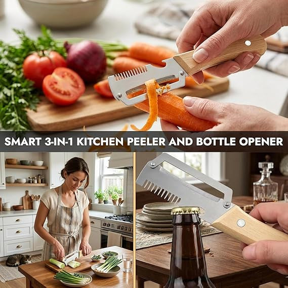 3 in 1 Stainless Steel Blade Peeler | Vegetable & Fruit Peeler