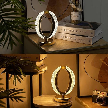 Oval Crystal LED Table Lamp | Touch Sensor Night Light for Home & Office