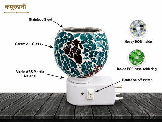 Electric Ceramic Kapoor Dani | Decorative Aroma & Pooja Burner