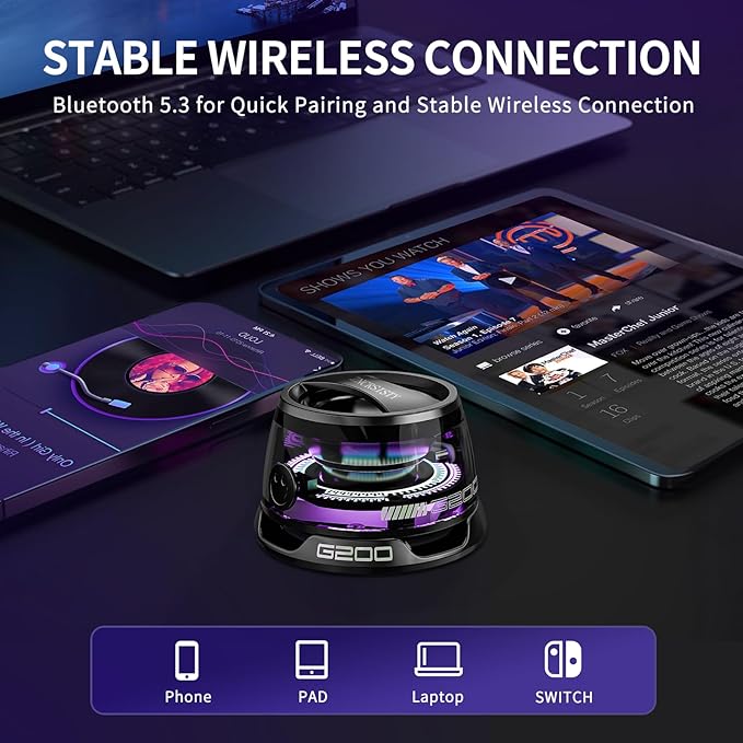 G200 Magnetic Bluetooth Speaker with RGB Lights & Strong Bass
