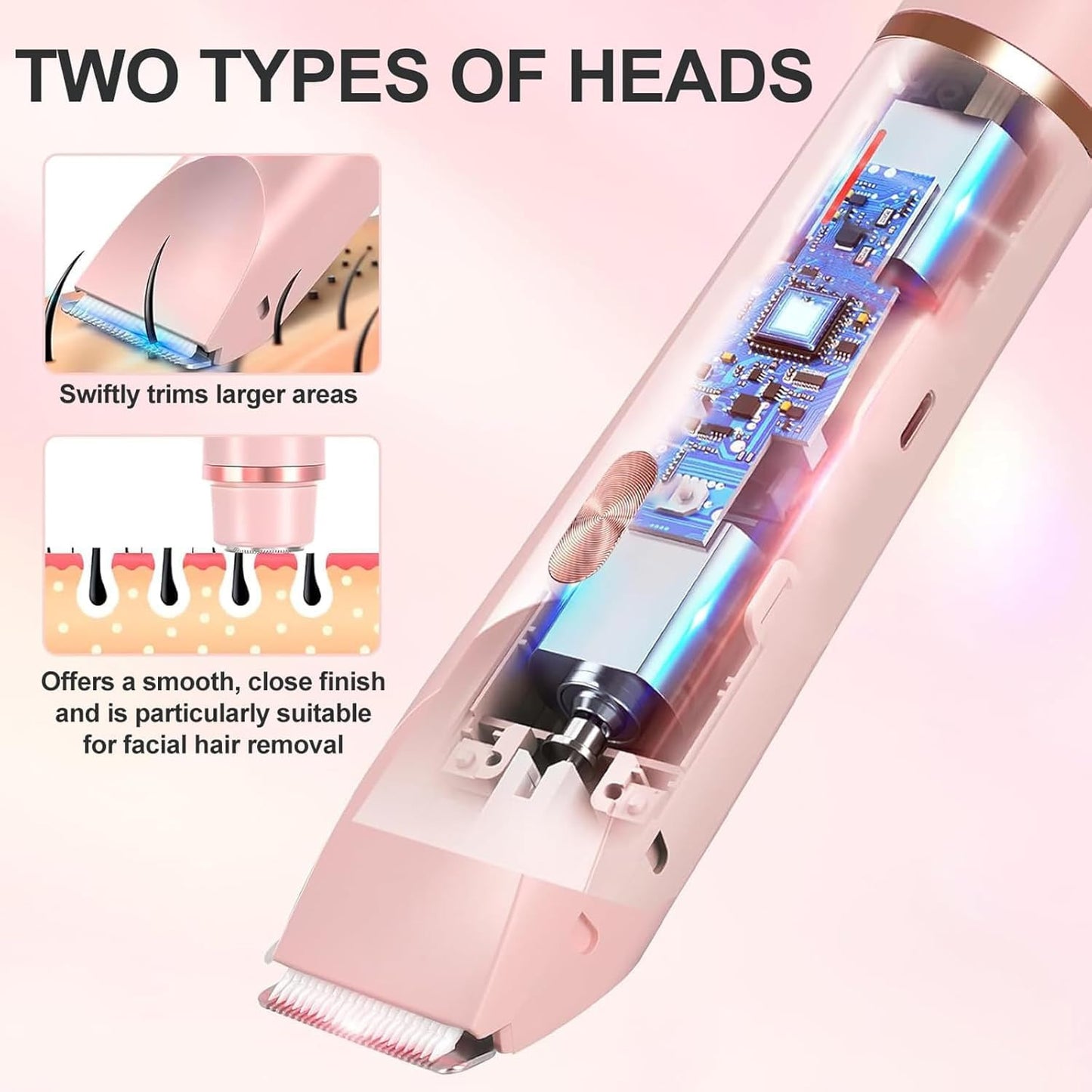 2 in 1 Women Electric Trimmer & Shaver | USB Rechargeable Hair Remover