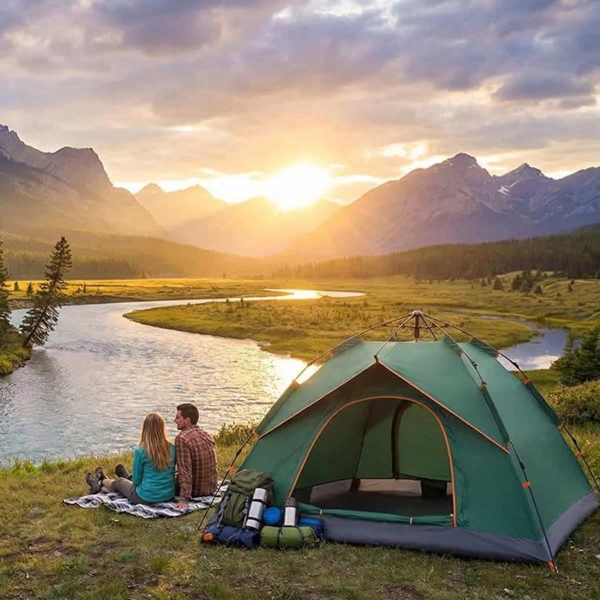 Portable Family Camping Tent – Waterproof Outdoor Dome Tent for Travel, Hiking & Camping