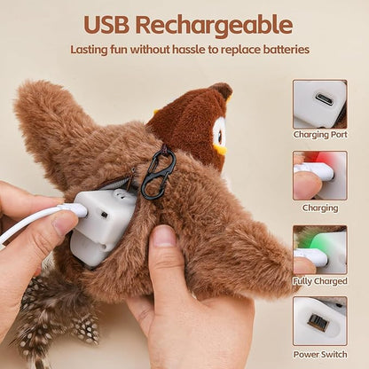 Interactive Flapping Bird Cat Toy with Sound