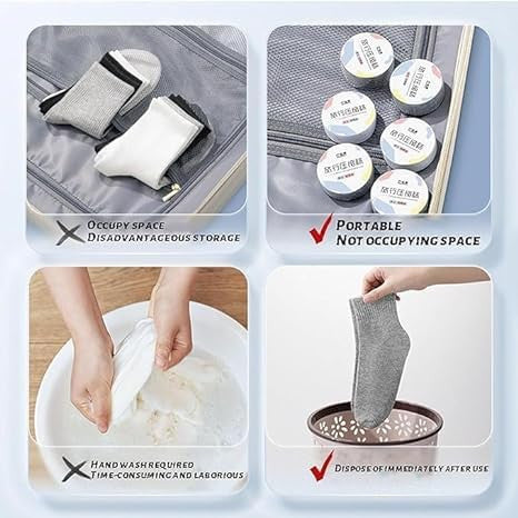 Disposable Portable Travel Socks – 1 Pair Single Use Unisex Cotton Socks