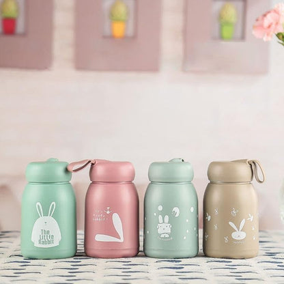 Cute Rabbit Stainless Steel Water Bottle for Kids 330Ml