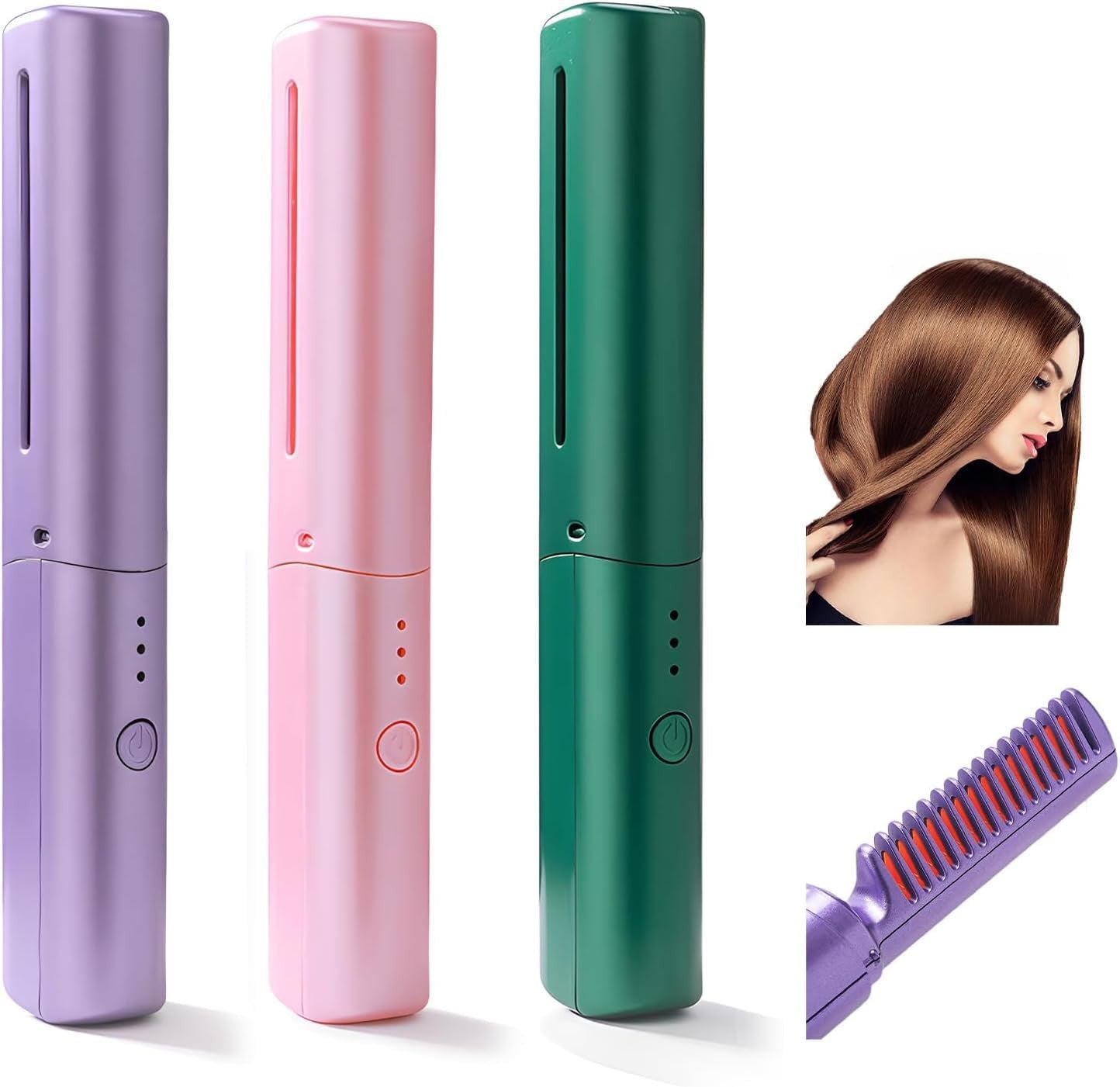 Rechargeable Wireless Mobile Hair Straightener Comb Brush