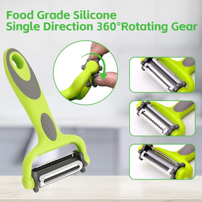 3 in 1 Stainless Steel Vegetable Peeler & Julienne Cutter