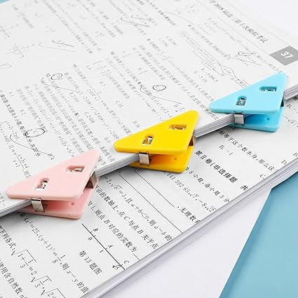 Corner Paper Clip 2Pcs | Cute Triangle Page Marker Clip For Books & Documents Online (Pack Of 2)