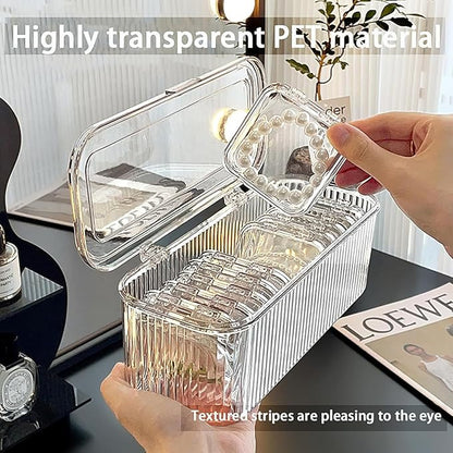 Acrylic Jewellery Box Set – Transparent Organizer Case for Rings, Earrings & Accessories