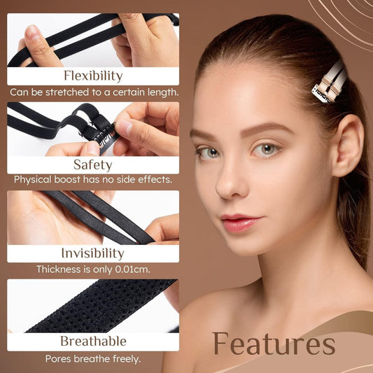 3Pcs Adjustable Invisible Face Lift Bands with Clips – Instant Facelift, Eye & Brow Lift Elastic Straps for Women
