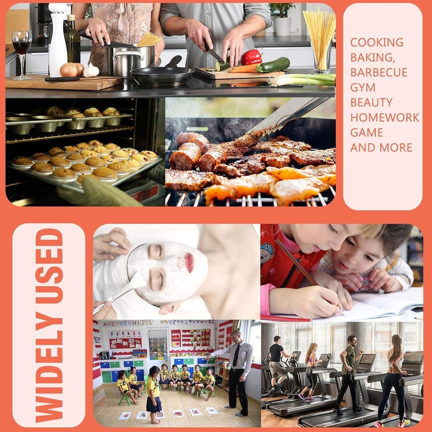 Digital Timer Clock for Kitchen, Baking & Study | Loud Alarm Stopwatch with Stand