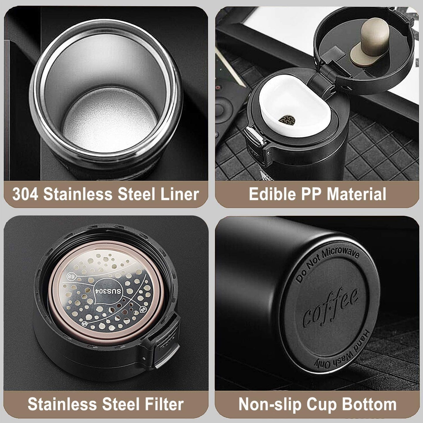 Coffee Mug Travel Stainless Steel Leak Proof Hot & Cold Coffee Tumbler