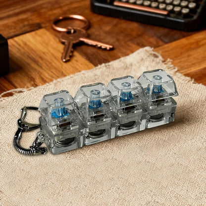 Mechanical Keyboard Switch Fidget Keychain – 4 Key Click Stress Relief Toy | Clicky Desk Gadget