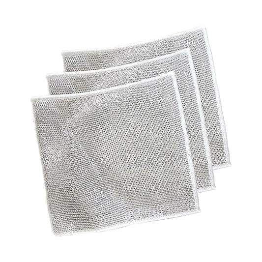 Double Layer Scrubbing Cloth / Multipurpose Wire Mesh Cleaning Pad