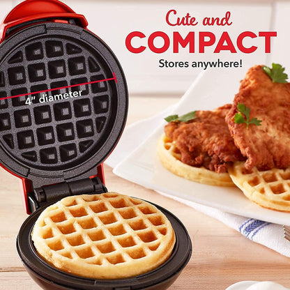 Compact Non-Stick Waffle Maker – Electric Round Waffle Machine for Home