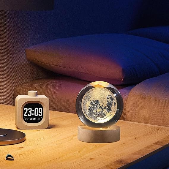 3D Galaxy Crystal Ball Night Lamp, Solar System Crystal Ball Night Light