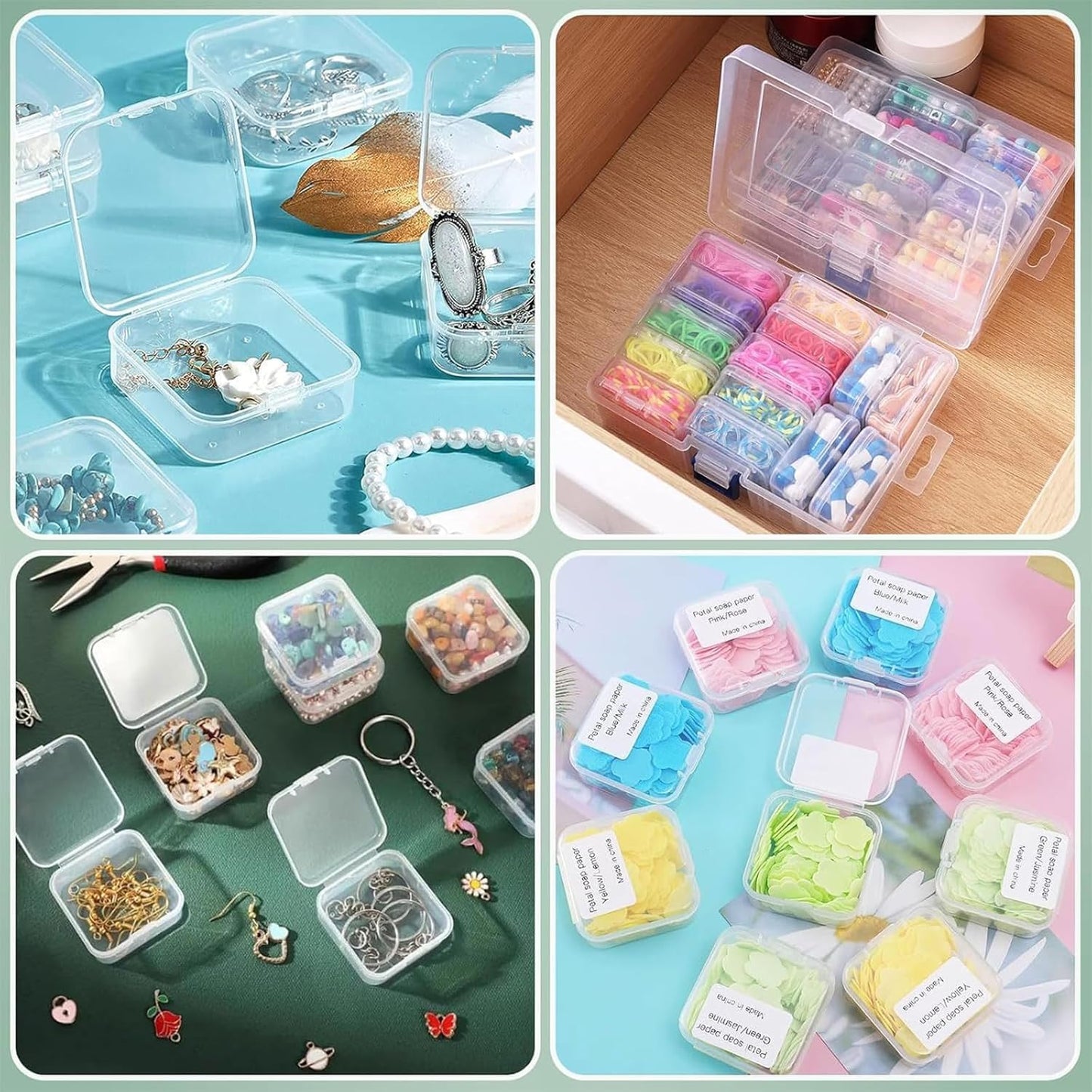 14 Pcs Jewellery Storage Organizer Transparent Box