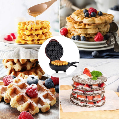 Compact Non-Stick Waffle Maker – Electric Round Waffle Machine for Home
