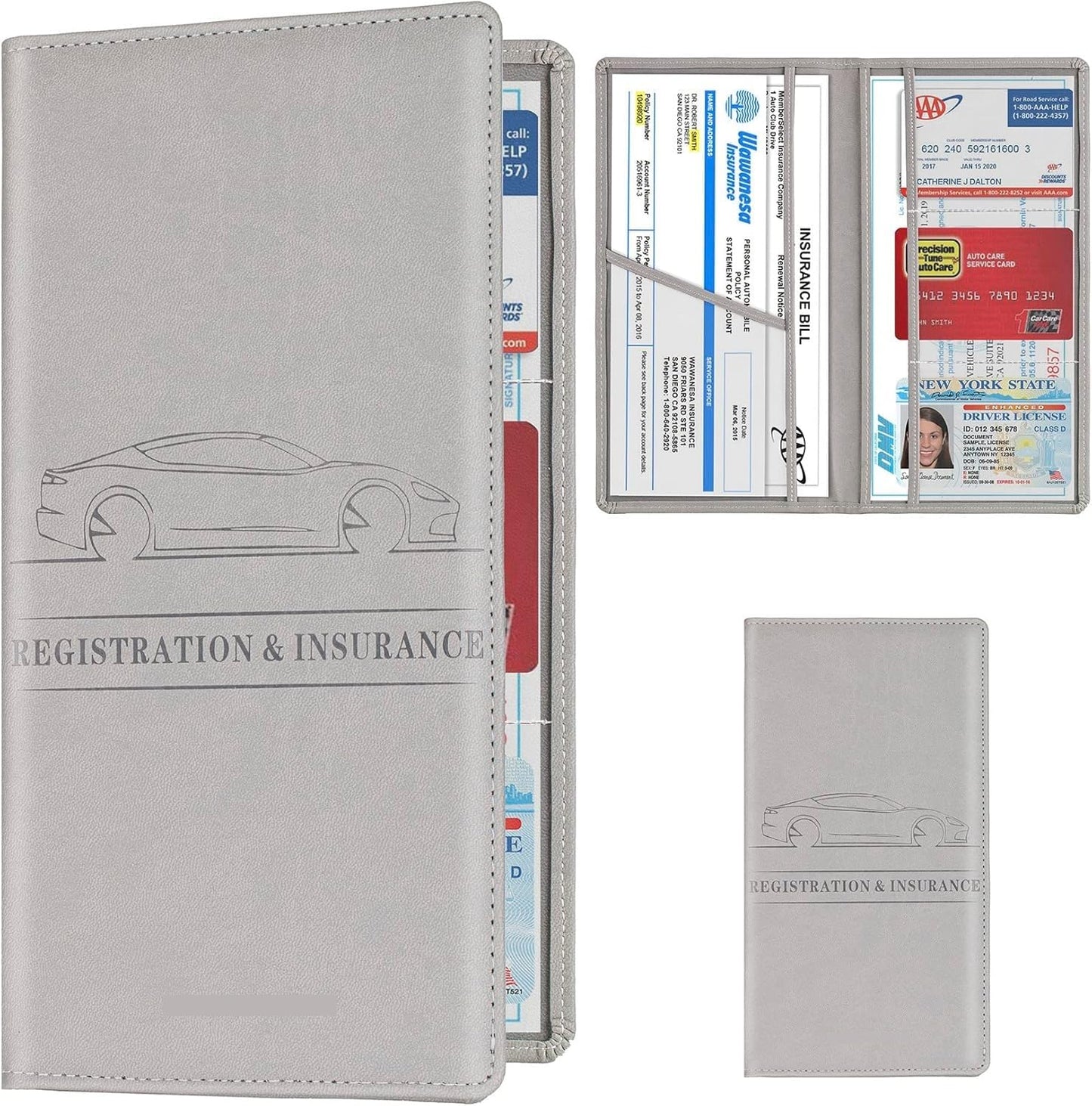 Premium Car Document Holder | RC Book, Insurance & Driving License Wallet Organizer