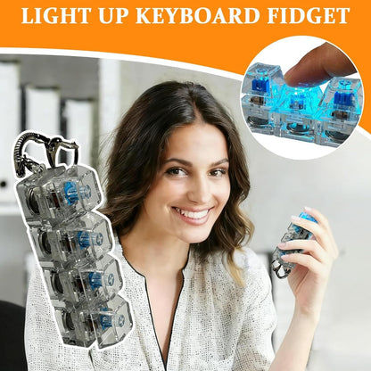 Mechanical Keyboard Switch Fidget Keychain – 4 Key Click Stress Relief Toy | Clicky Desk Gadget