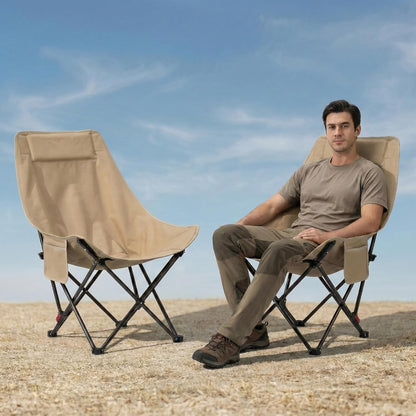 Camping Chair with Footrest | Portable Folding Lounge Chair with Carry Bag | Outdoor Relax Chair