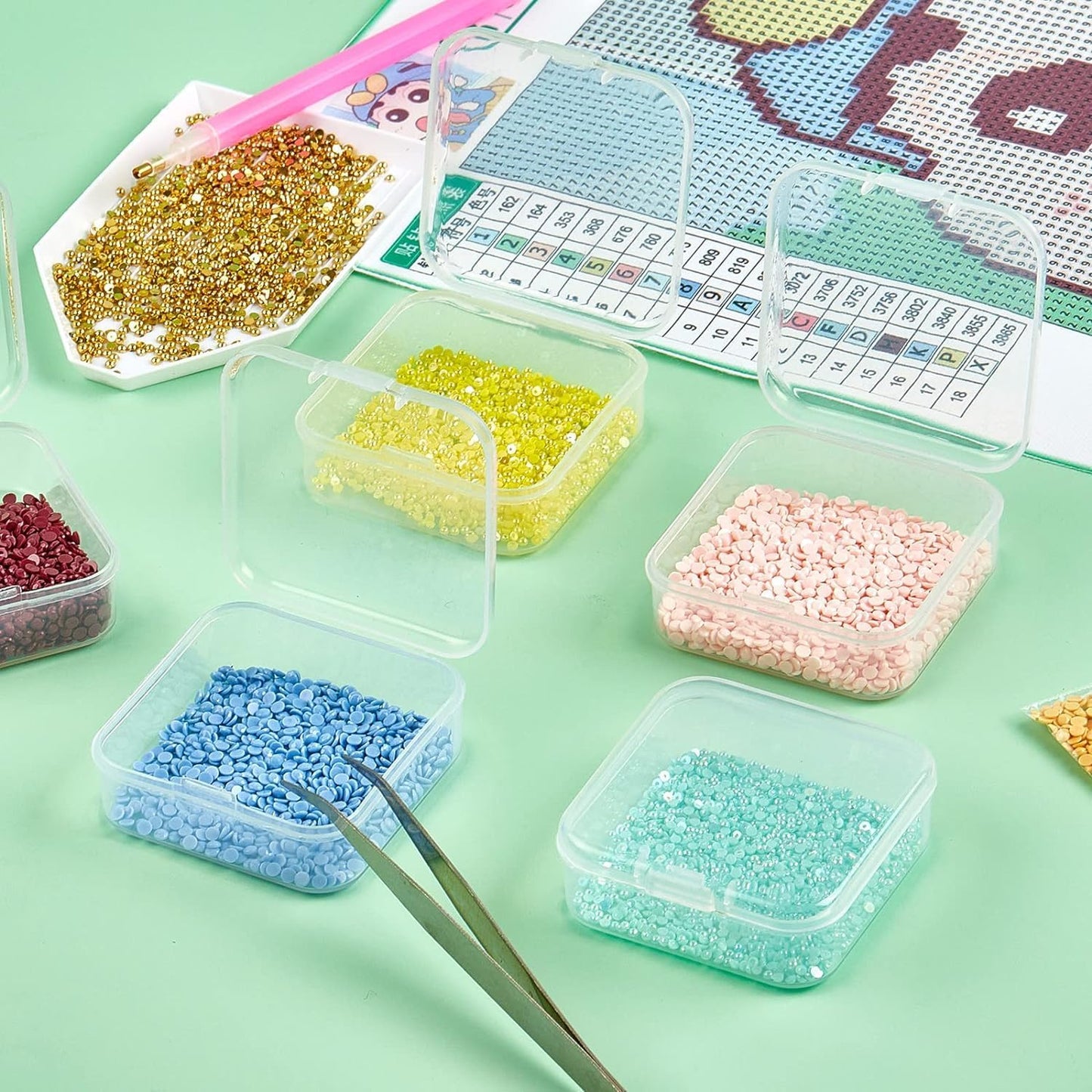 14 Pcs Jewellery Storage Organizer Transparent Box