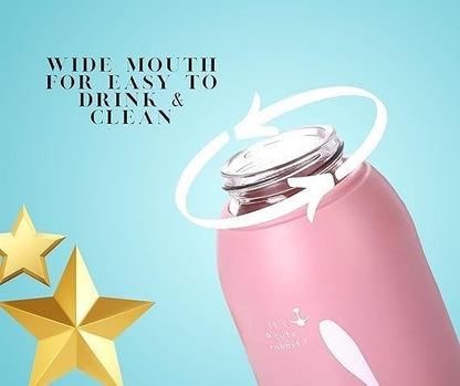 Cute Rabbit Stainless Steel Water Bottle for Kids 330Ml