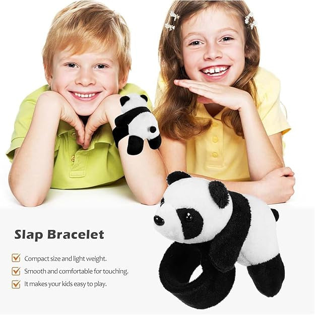 Cute Panda Slap Band Bracelet – Soft Plush Animal Snap Wrist Band Toy for Kids & Gifts