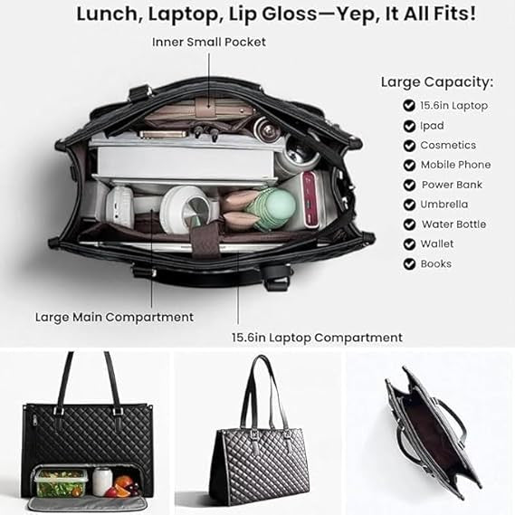 Women’s Quilted Insulated Lunch Tote Bag