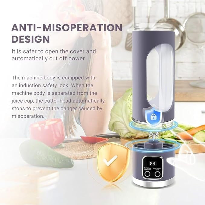 Portable 12 Blade Juicer Blender USB Rechargeable Mixer Bottle